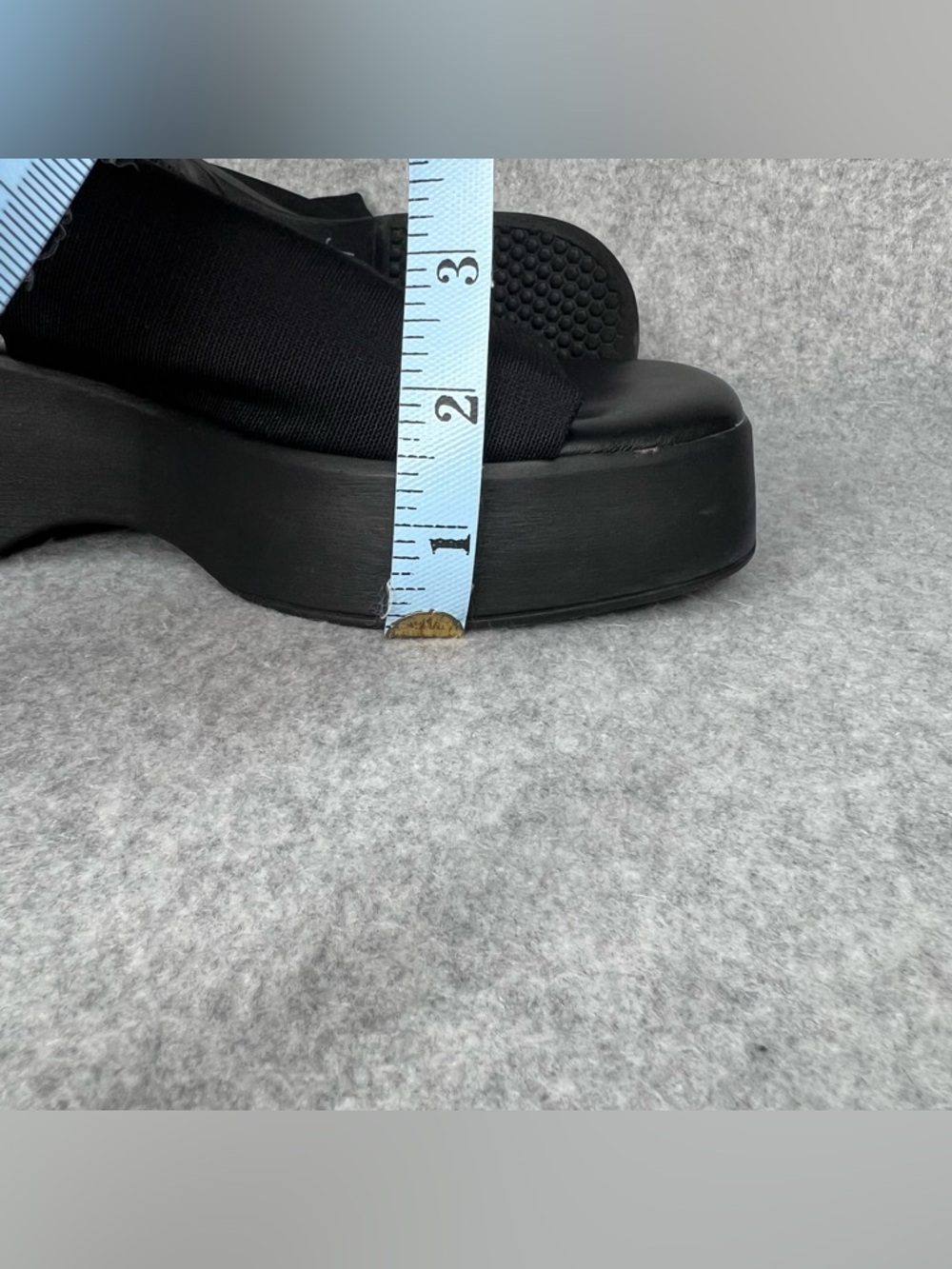 Steve Madden Black Slinky 30 Chunky Platform Sandal Sz 7.5 Y2K Indie Sleaze 90s - Picture 12 of 13